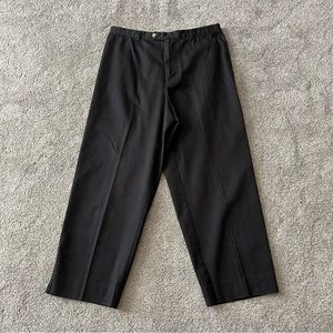 Black cropped wide leg slacks/pants